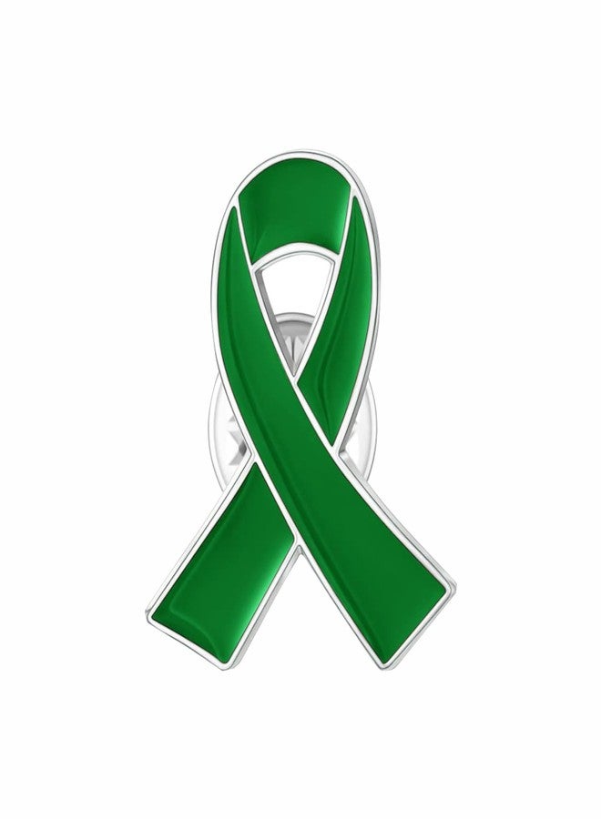 cogont 50PCS Green Awareness Ribbon Pins Mental Health Awareness Enamel Lapel Pin Green Ribbon Brooch Hope Pins - Image 3